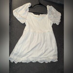Topshop Ivory Lace-Trim Dress- Size 12